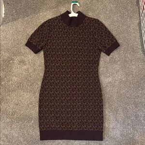 Michael Kors Monogrammed Short-Sleeve Dress